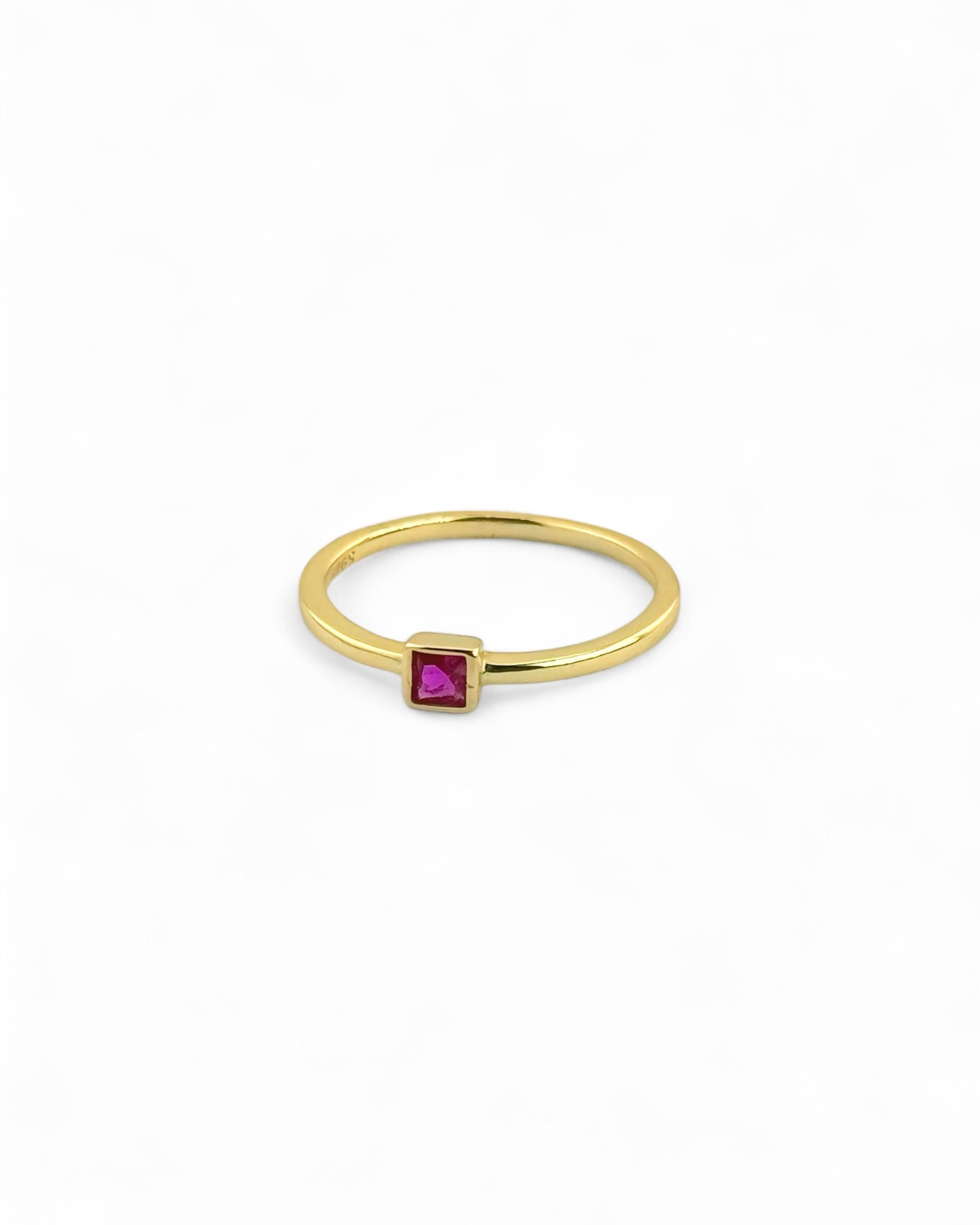 Minimal Gem Stone Ring - Zilara Store