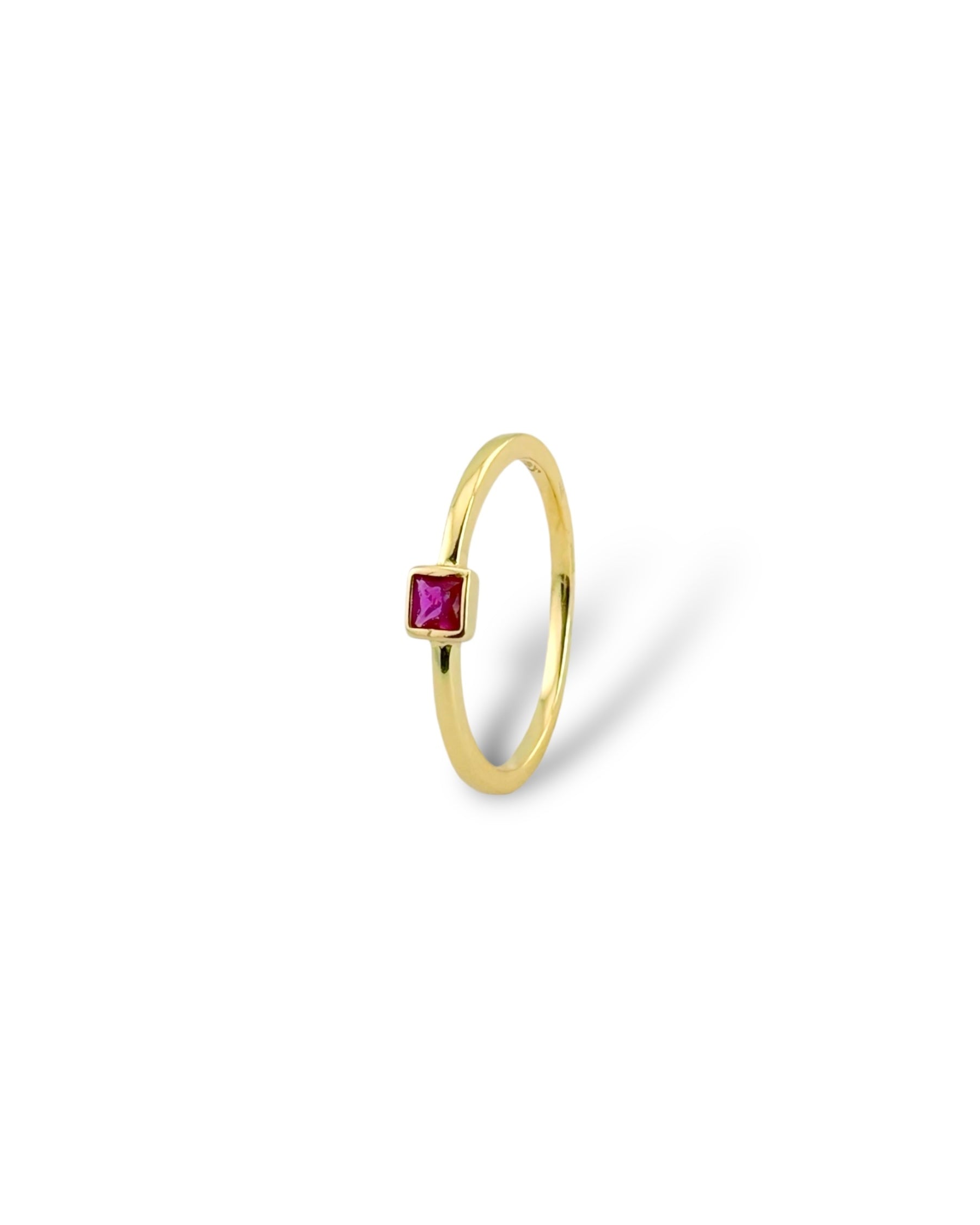 Minimal Gem Stone Ring - Zilara Store