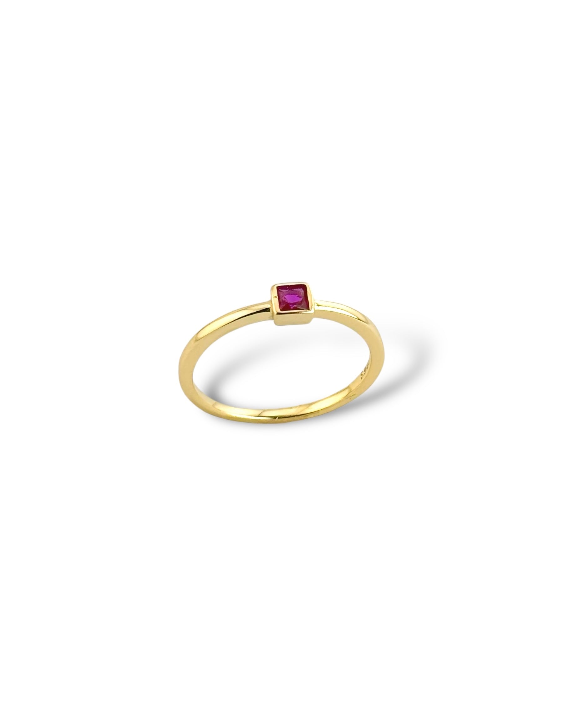 Minimal Gem Stone Ring - Zilara Store