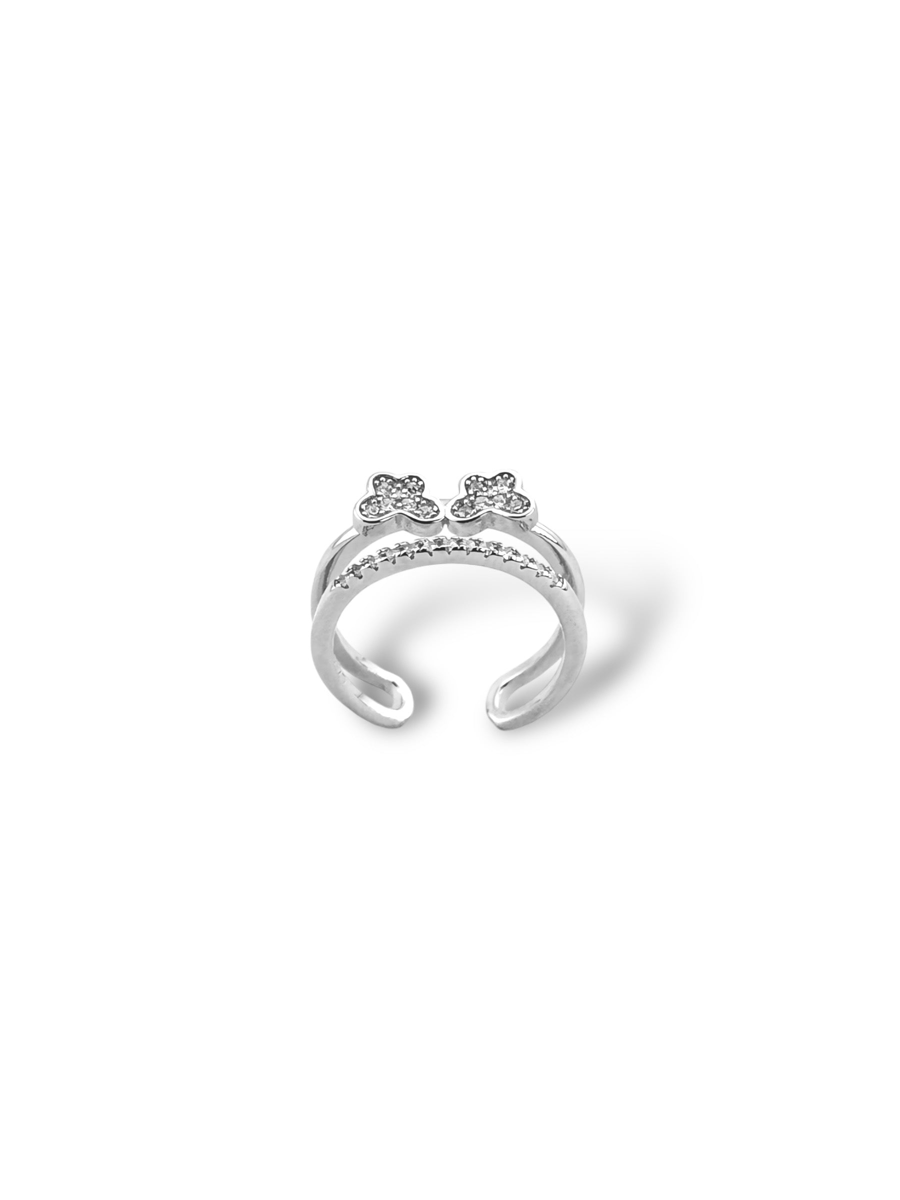 Butterfly Pave Open Ring - Zilara Store