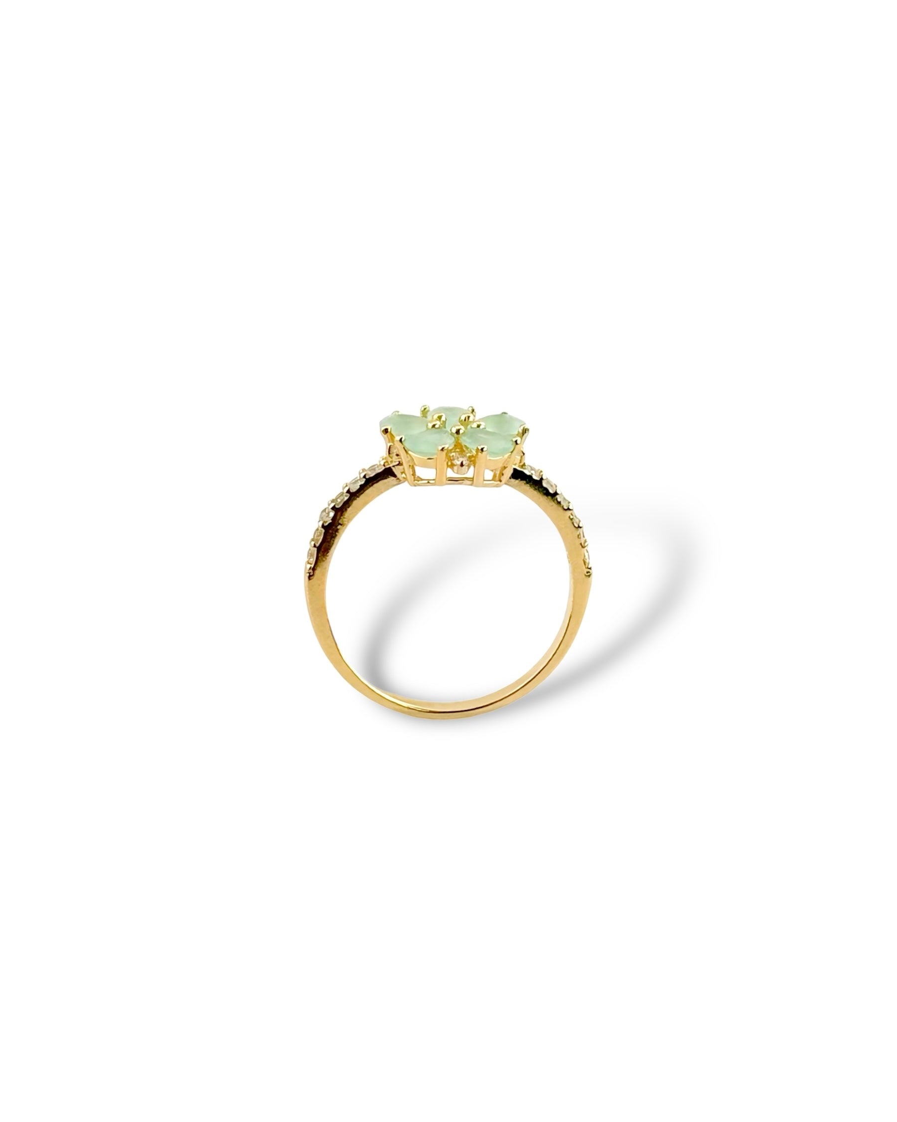 Petal Single Row Pave Ring - Zilara Store