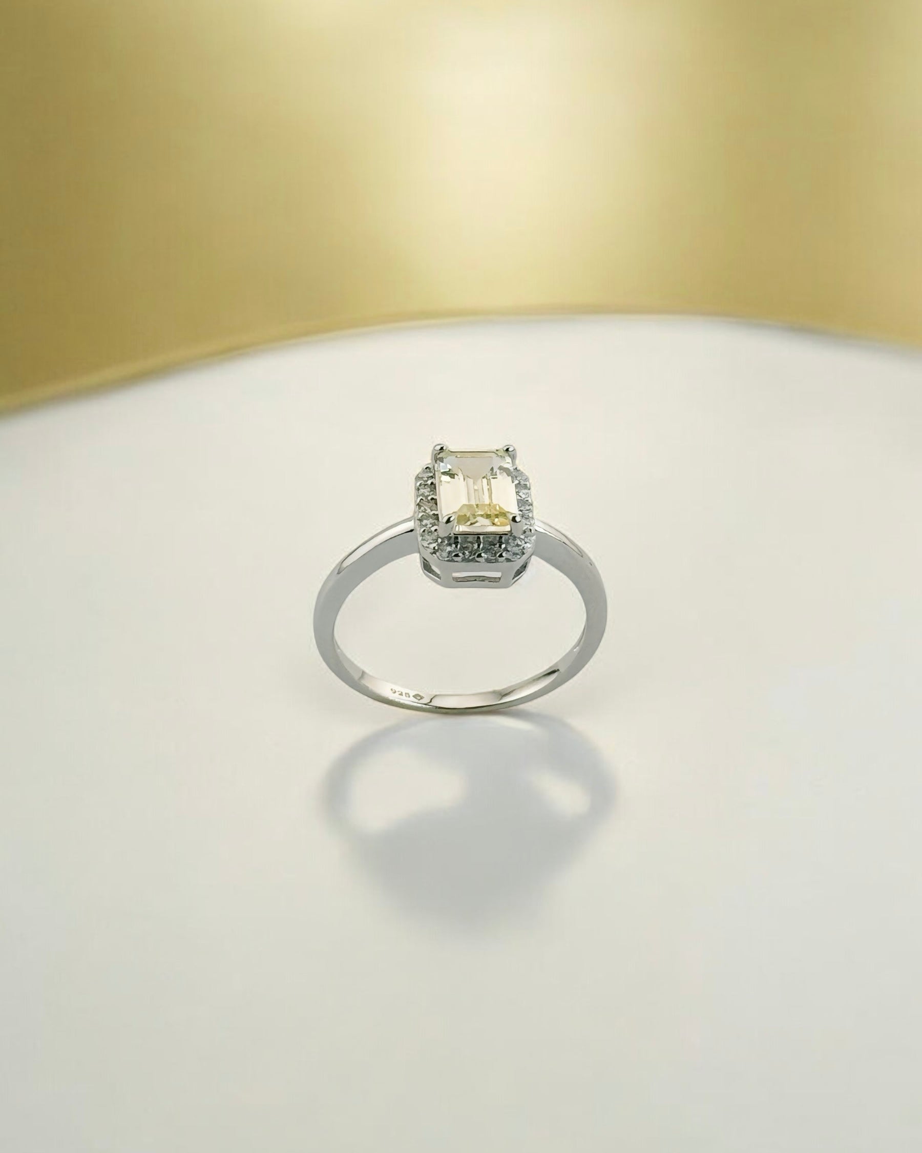 Rectangular Sparkling Halo Ring - Zilara Store