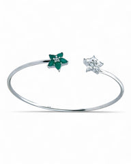 Sparkling Star Open Bangle (Green) - Zilara Store