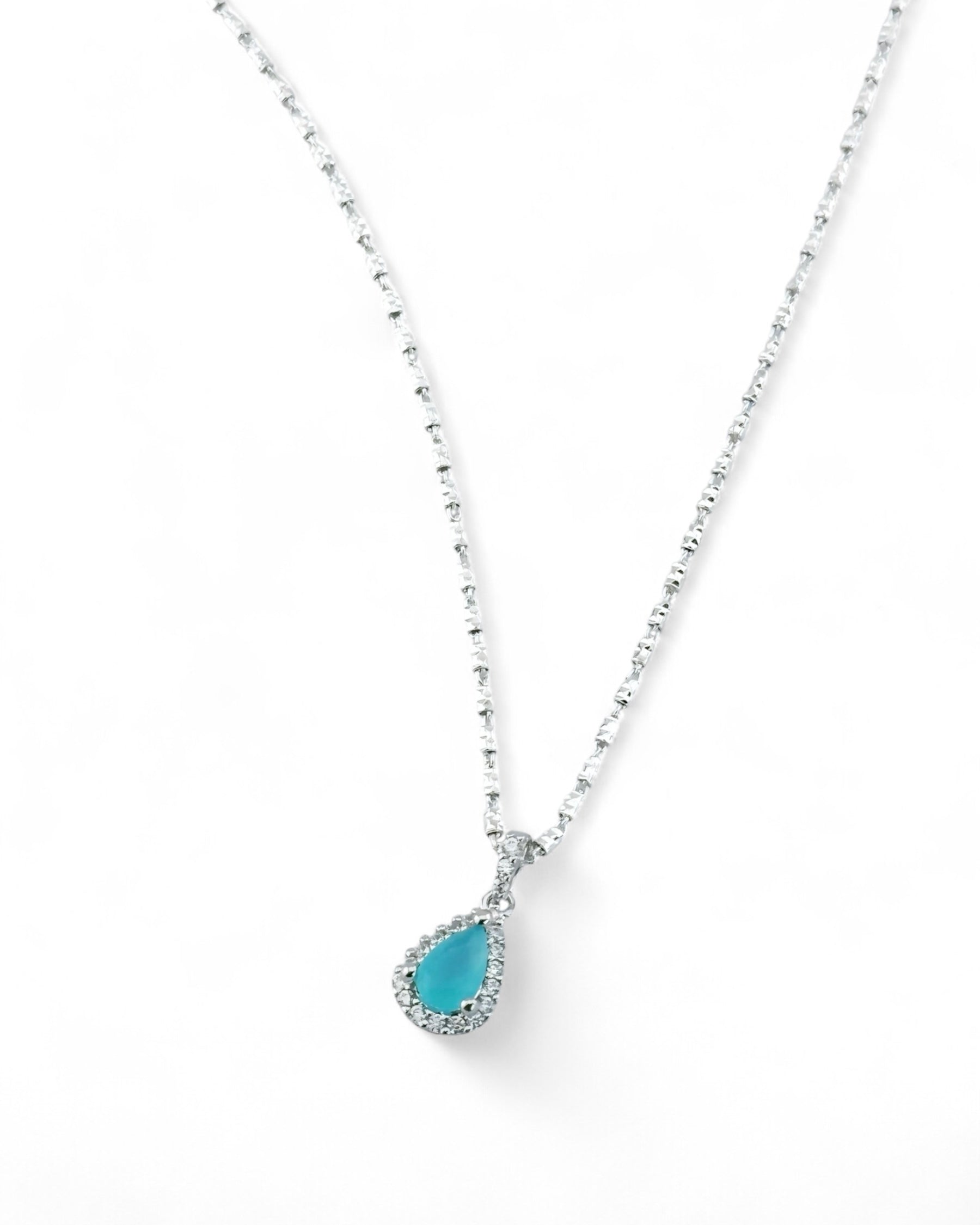 Pear Halo Collier Chain Necklace (Pastel) - Zilara Store