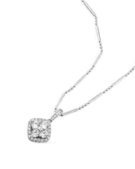 Silver Necklace With Clear Cubic Gem (White) - Zilara Store