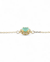 Solis Charm Circle Pave Bracelet (Green) - Zilara Store