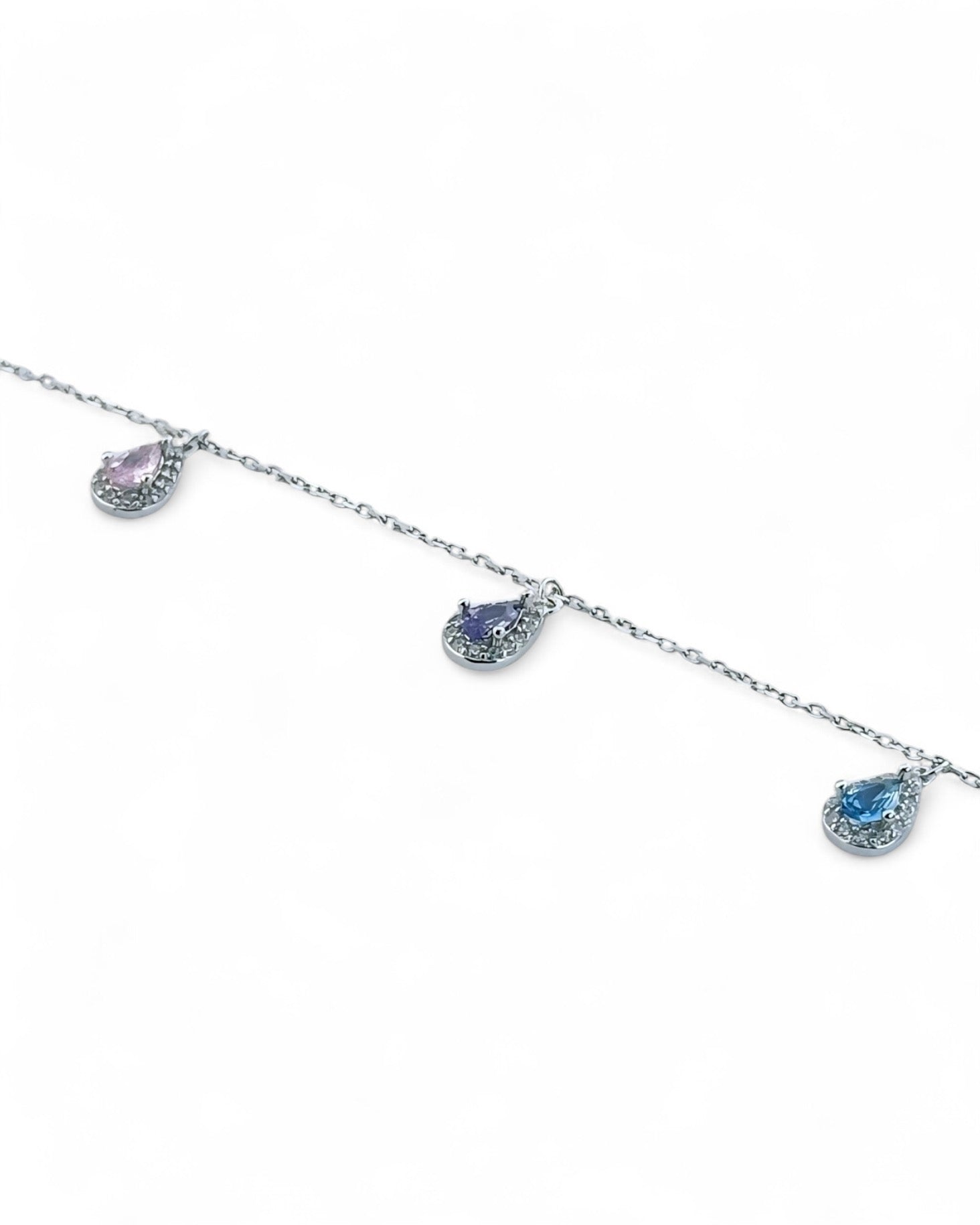 Halo Drop Gem Stone Bracelet - Zilara Store