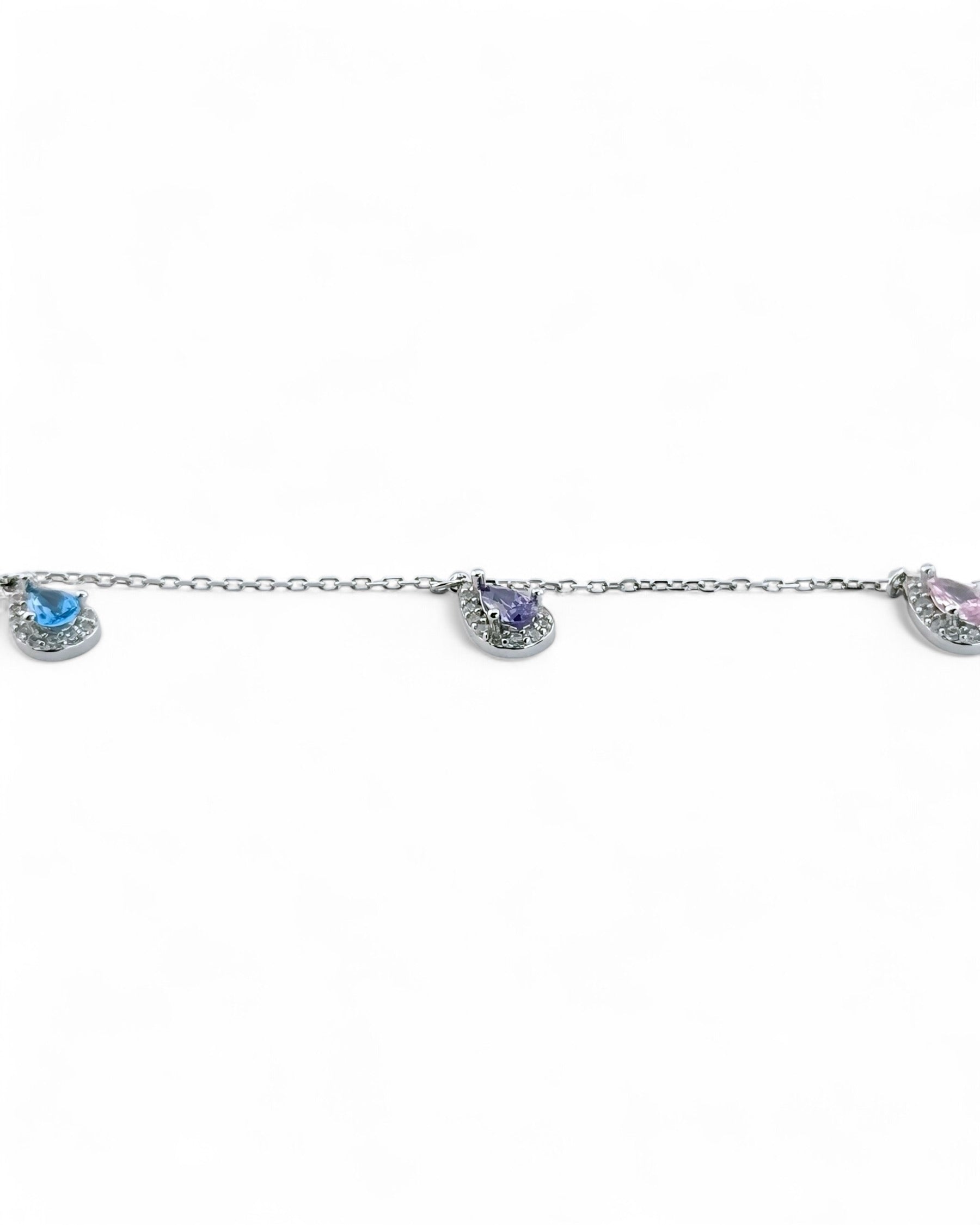 Halo Drop Gem Stone Bracelet - Zilara Store