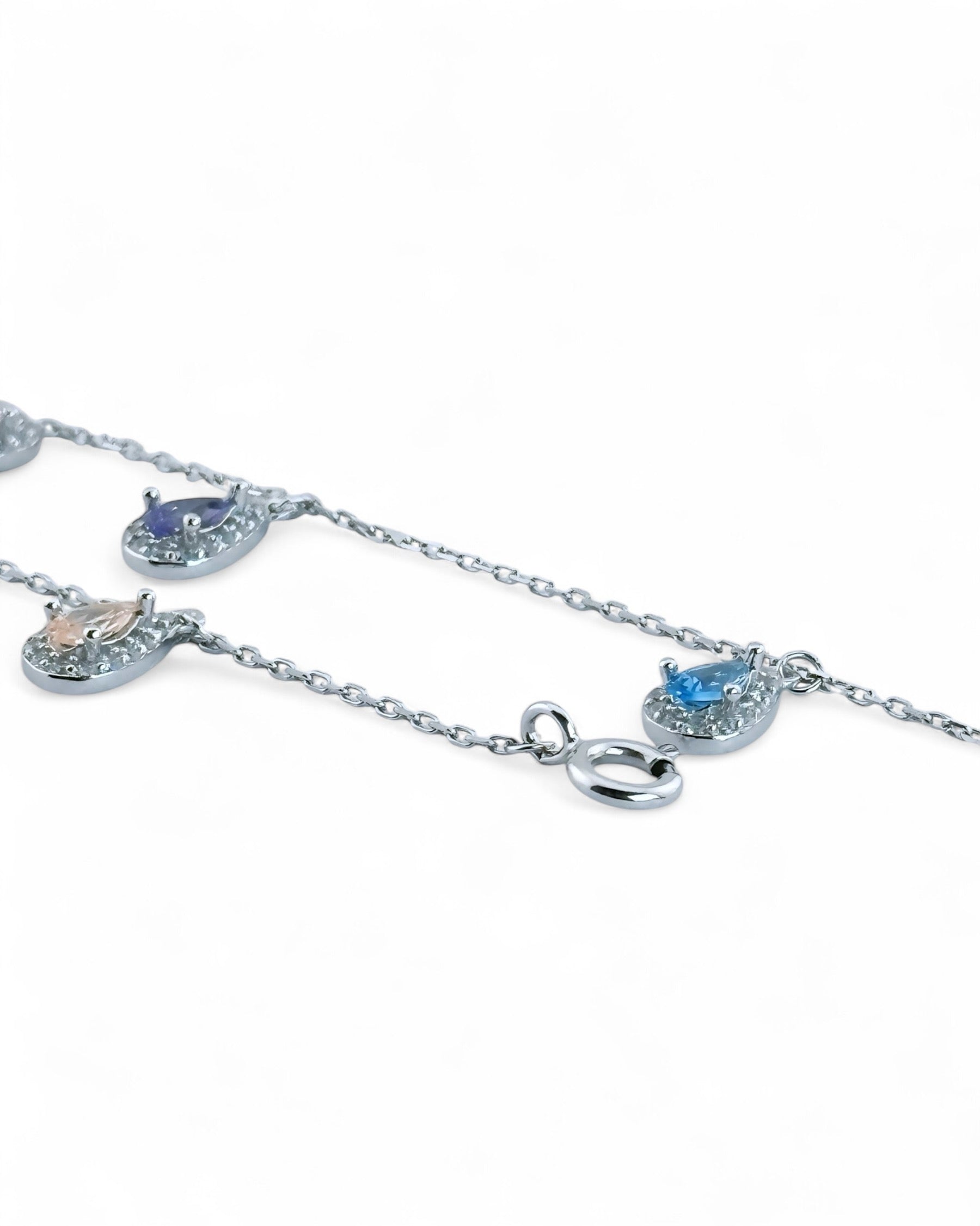 Halo Drop Gem Stone Bracelet - Zilara Store