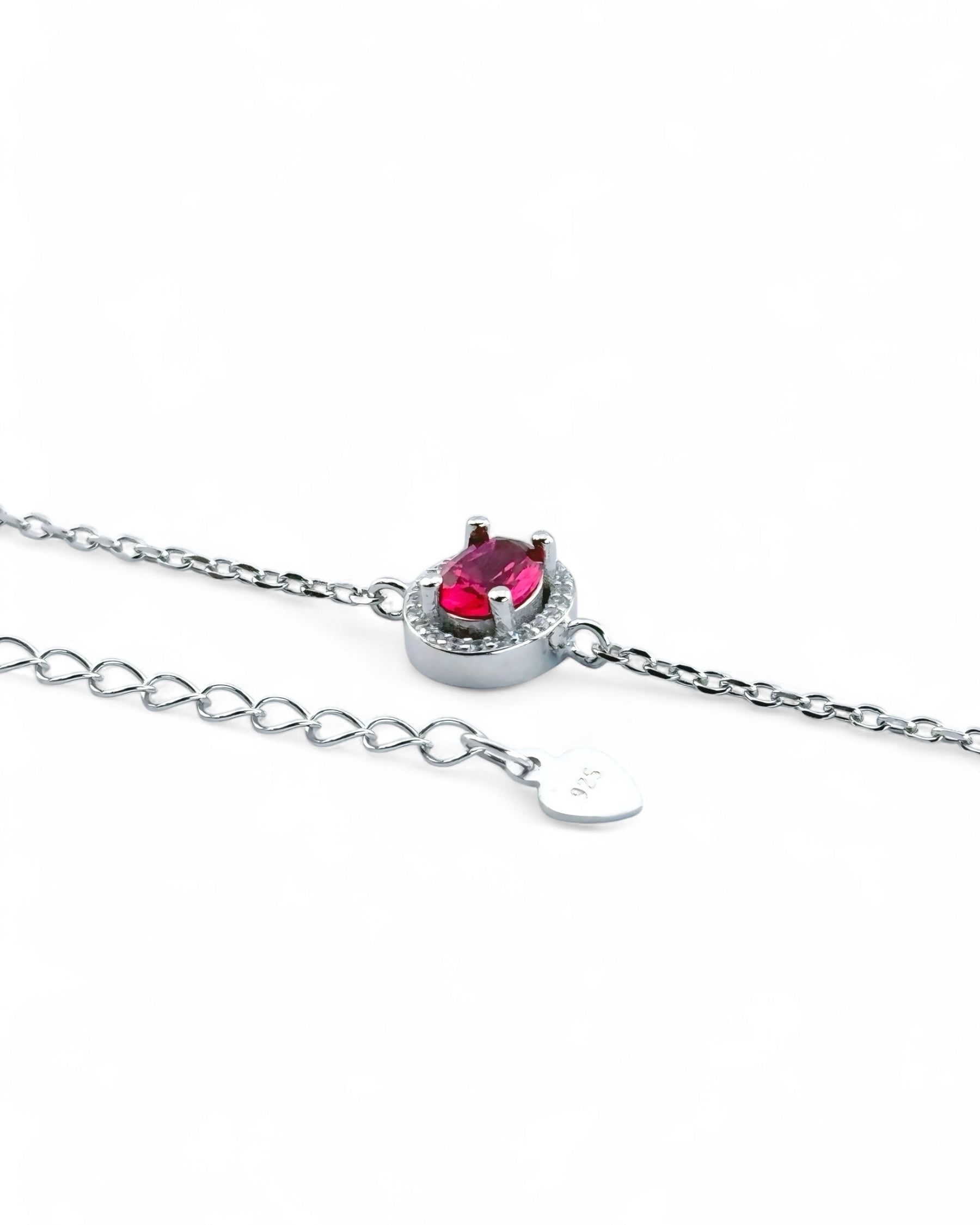 Zilara Gem Pave Deep Hang Bracelet (Red) - Zilara Store