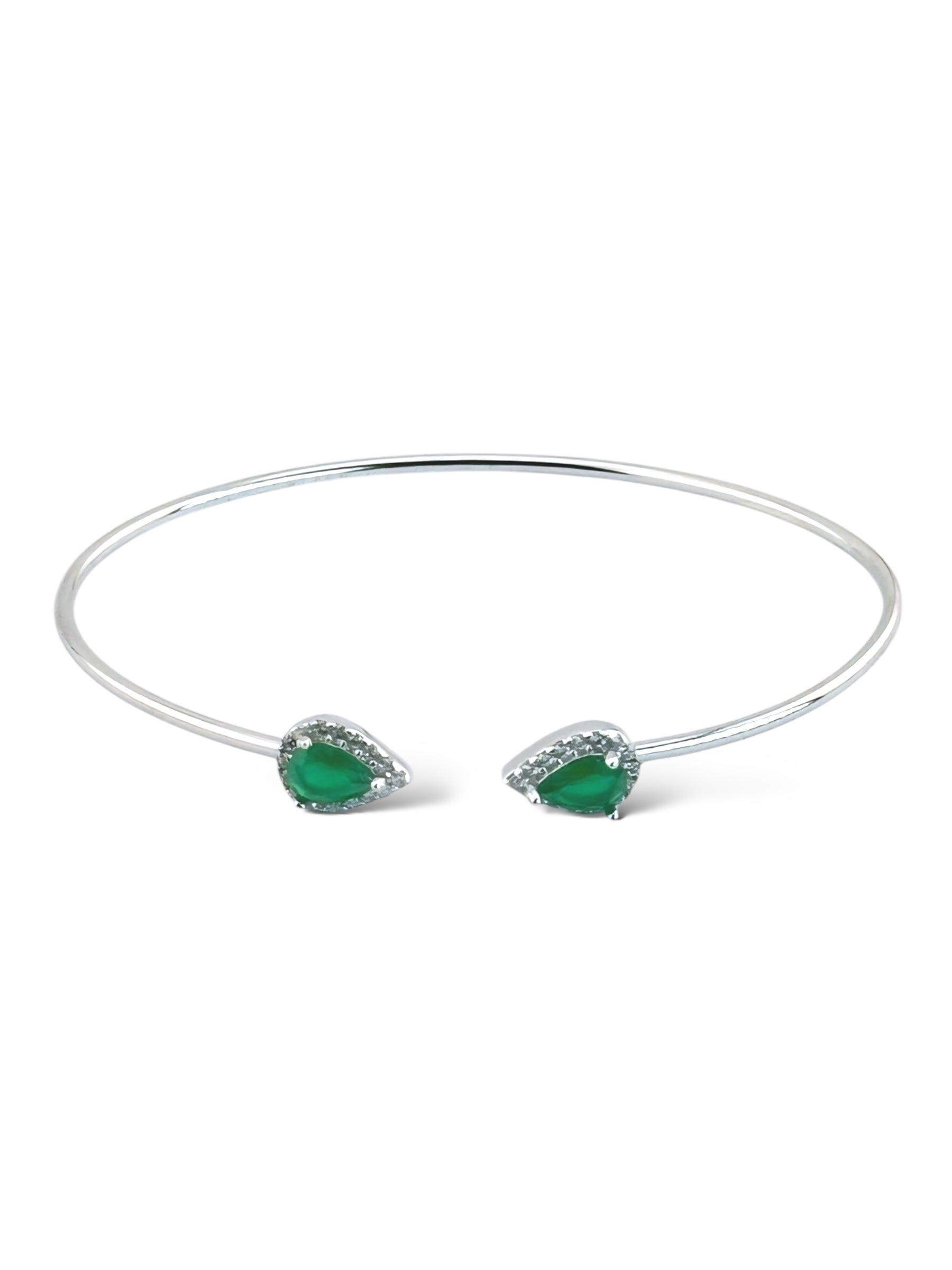 Zilara Pear Drop Bangle (Green) - Zilara Store