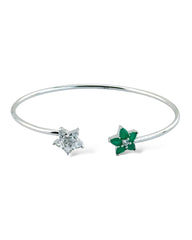 Sparkling Star Open Bangle (Green) - Zilara Store