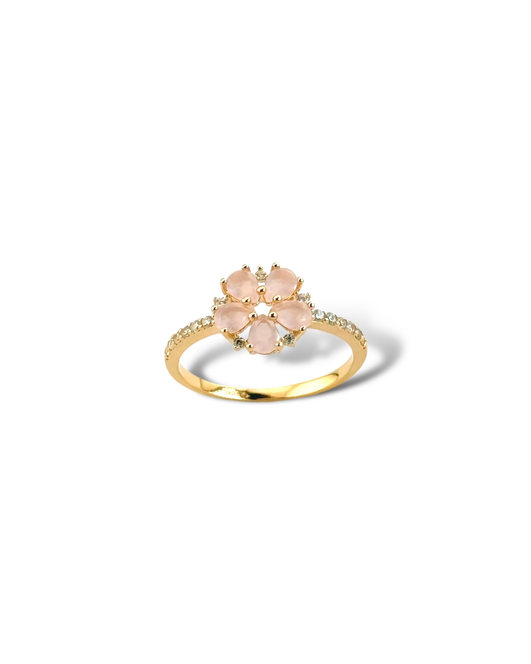 Petal Single Row Pave Ring - Zilara Store