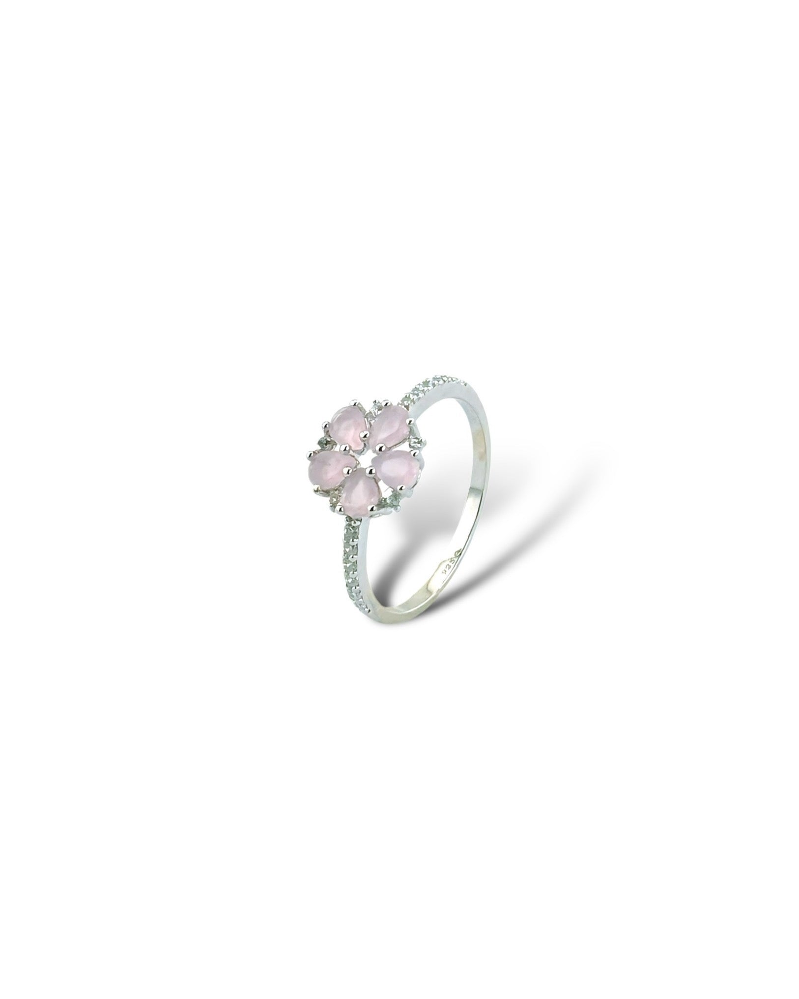 Petal Single Row Pave Ring - Zilara Store