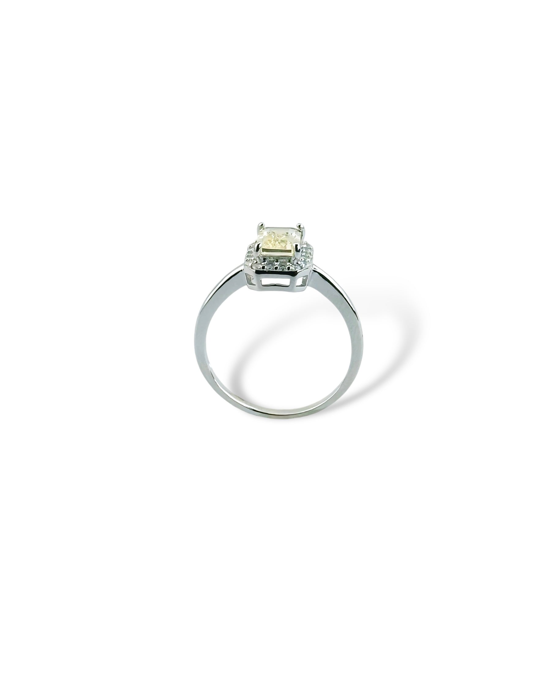 Rectangular Sparkling Halo Ring - Zilara Store