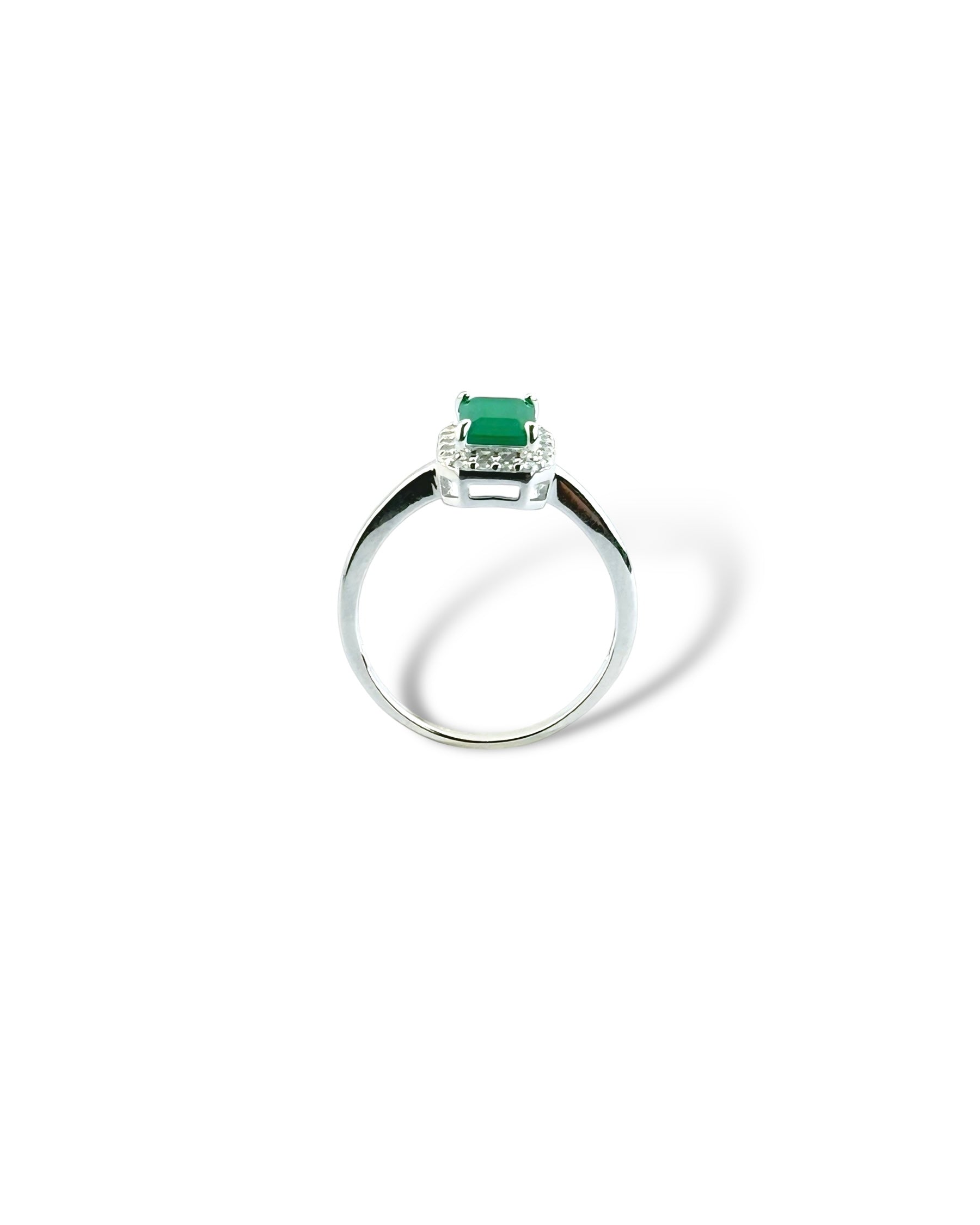 Rectangular Sparkling Halo Ring - Zilara Store