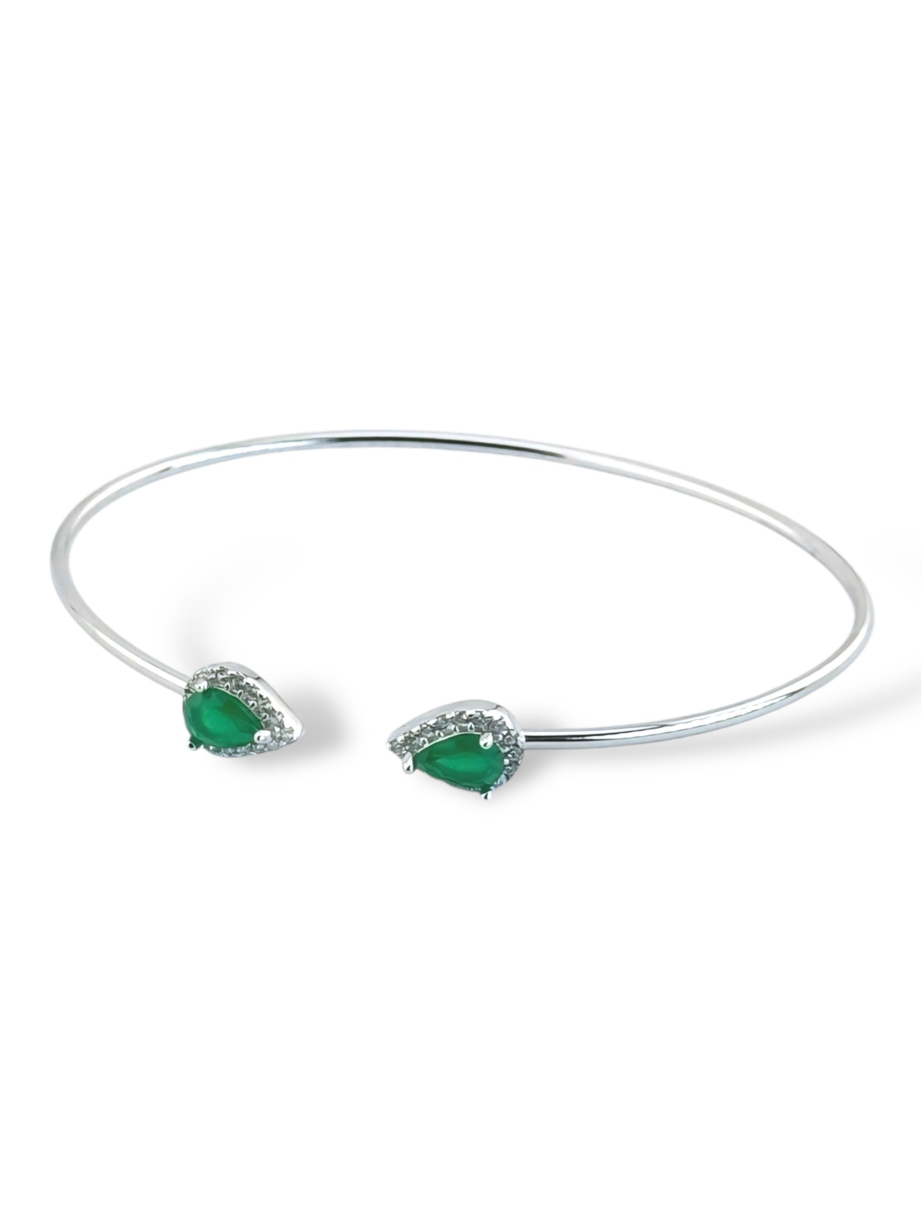 Zilara Pear Drop Bangle (Green) - Zilara Store