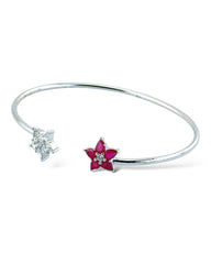 Sparkling Star Open Bangle (Red) - Zilara Store