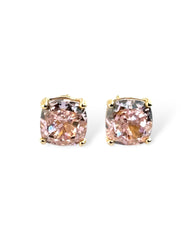 Sparkling Square Stud Earring (Pink) - Zilara Store