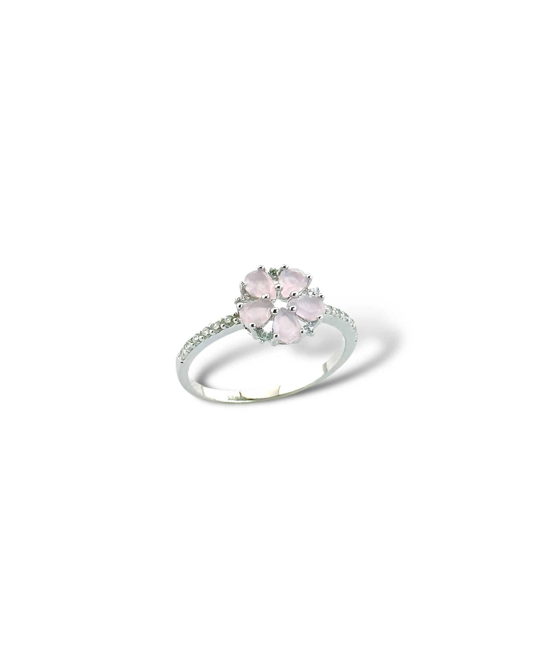 Petal Single Row Pave Ring - Zilara Store