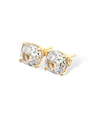 Sparkling Square Stud Earring (White) - Zilara Store