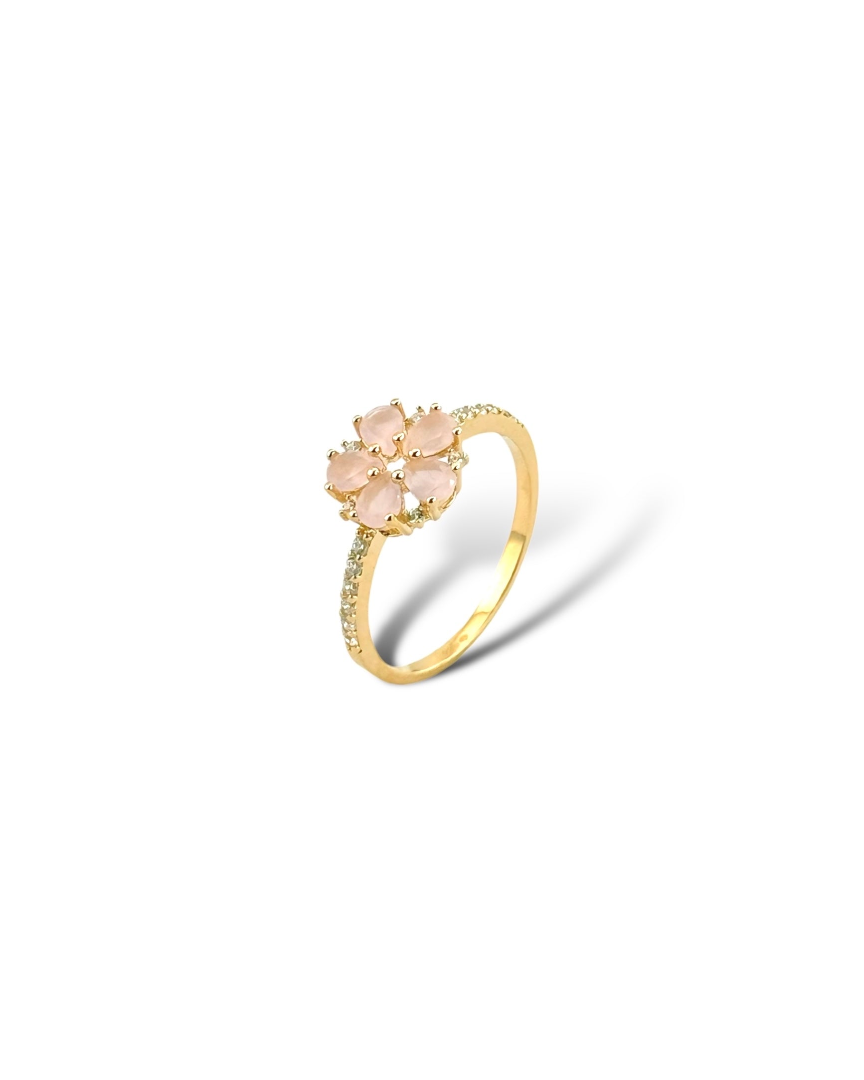 Petal Single Row Pave Ring - Zilara Store