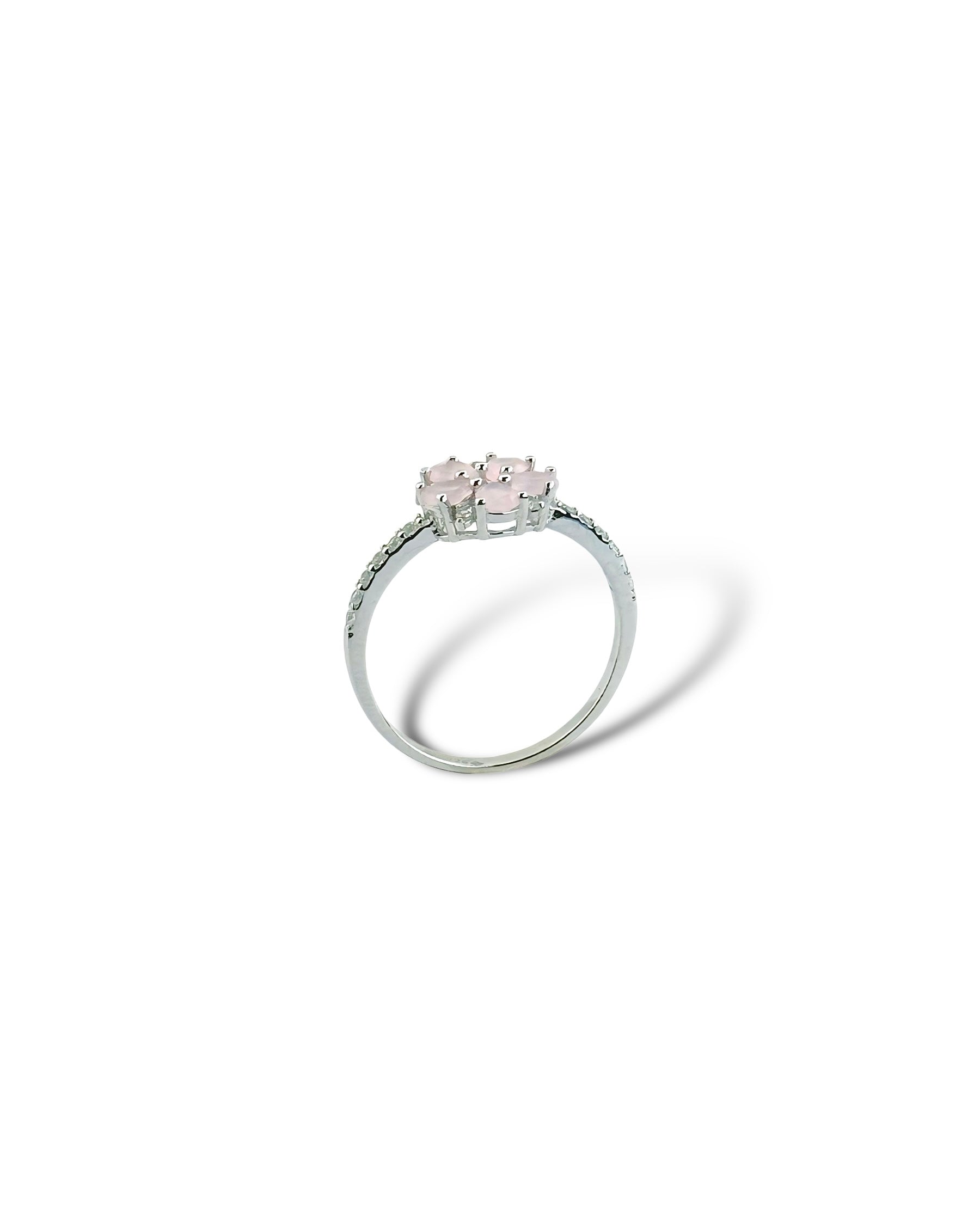 Petal Single Row Pave Ring - Zilara Store