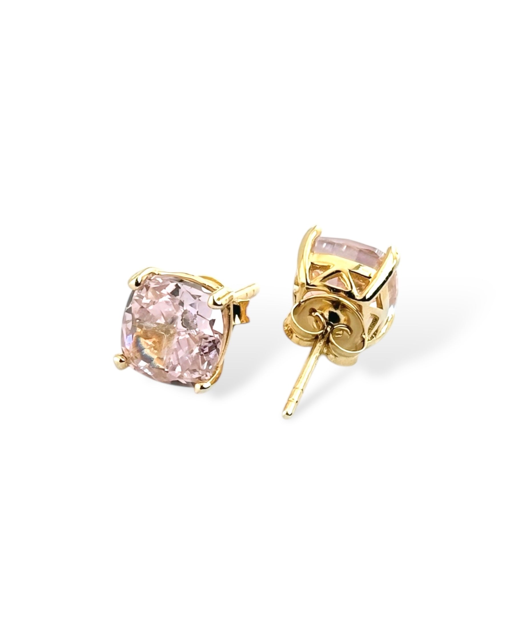 Sparkling Square Stud Earring (Pink) - Zilara Store