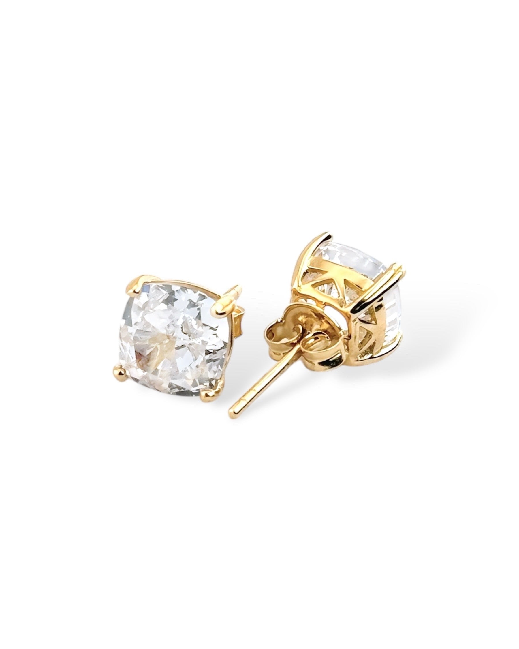 Sparkling Square Stud Earring (White) - Zilara Store