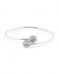 Venus Crystal Arc Open Bangle - Zilara Store