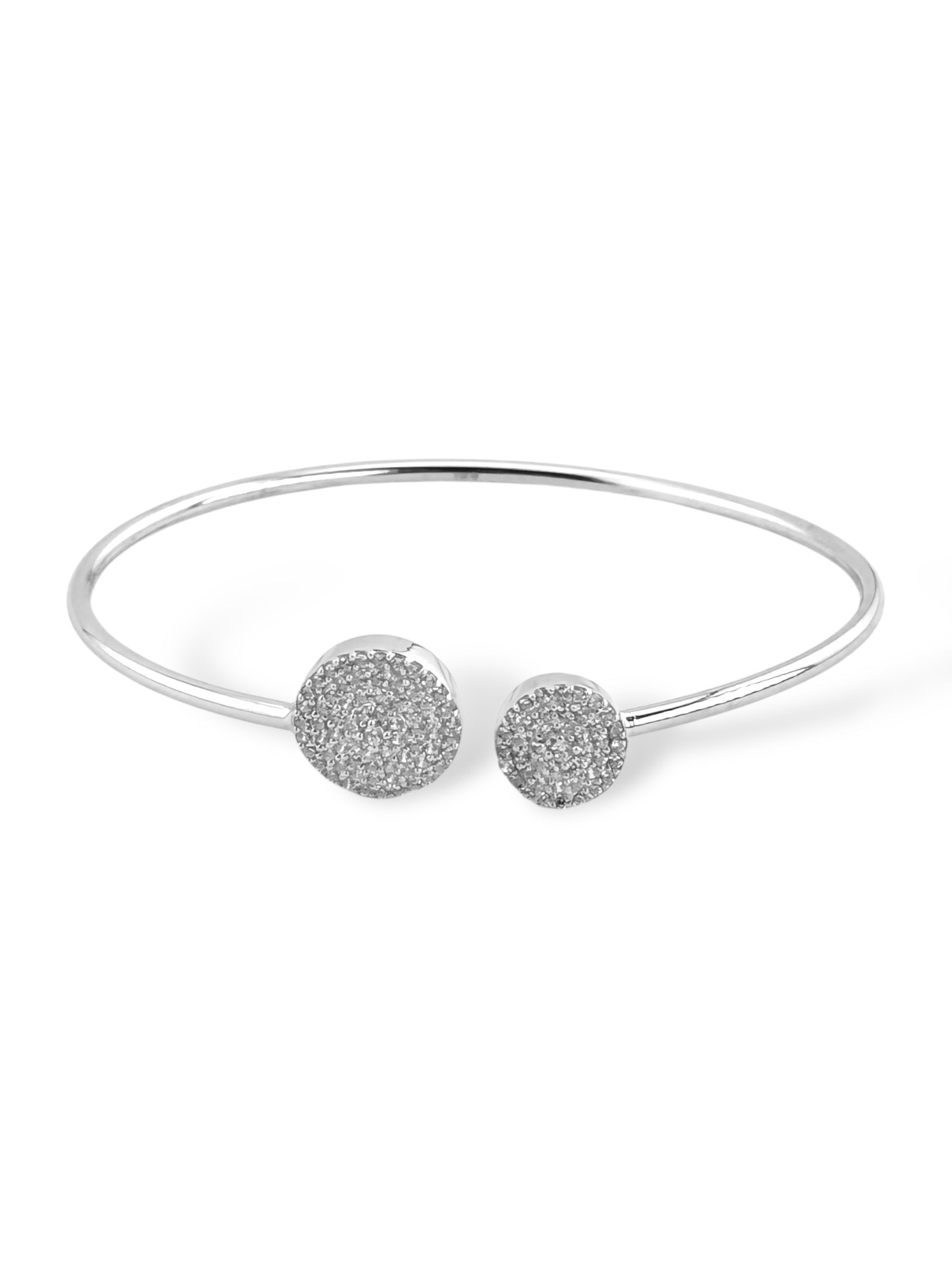 Venus Gemstone Halo Open Bangle - Zilara Store