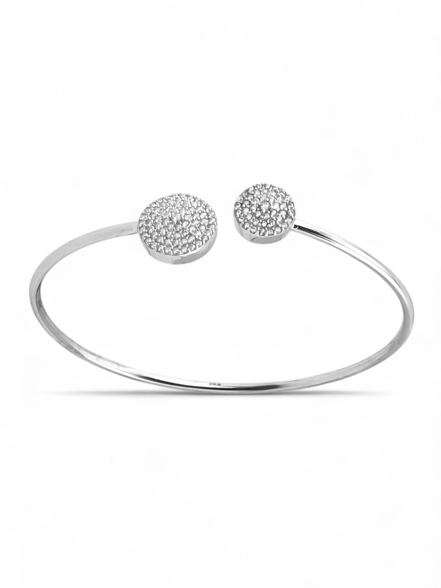 Venus Gemstone Halo Open Bangle - Zilara Store