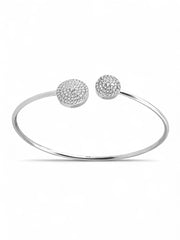 Venus Gemstone Halo Open Bangle - Zilara Store