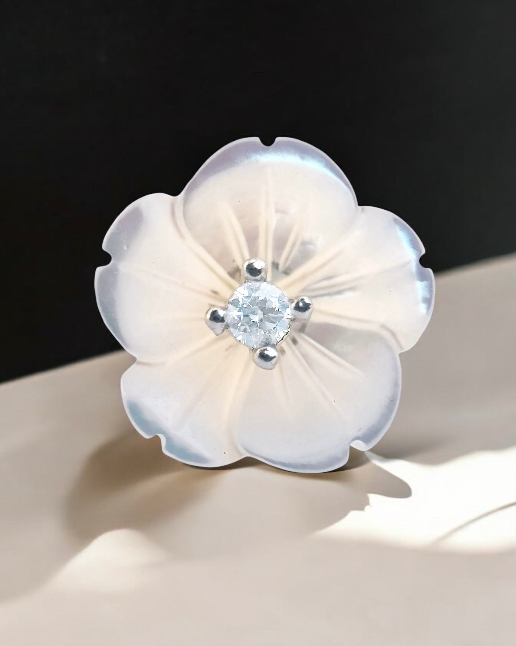 Snow Drop Anemone Stud Earring (Rodium Plated) - Zilara Store