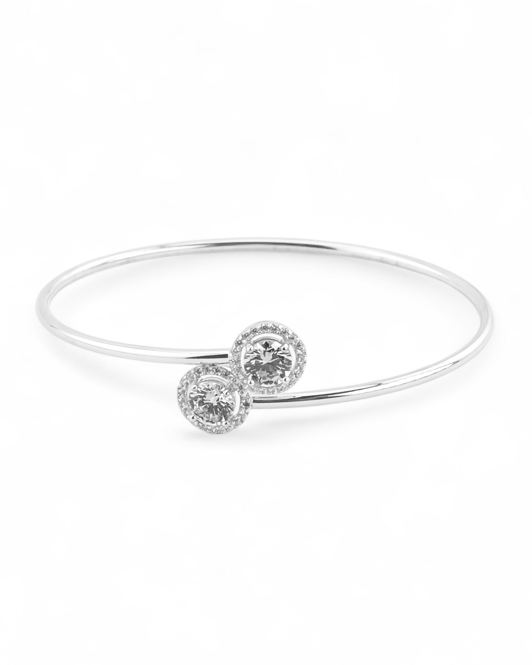 Venus Crystal Arc Open Bangle - Zilara Store