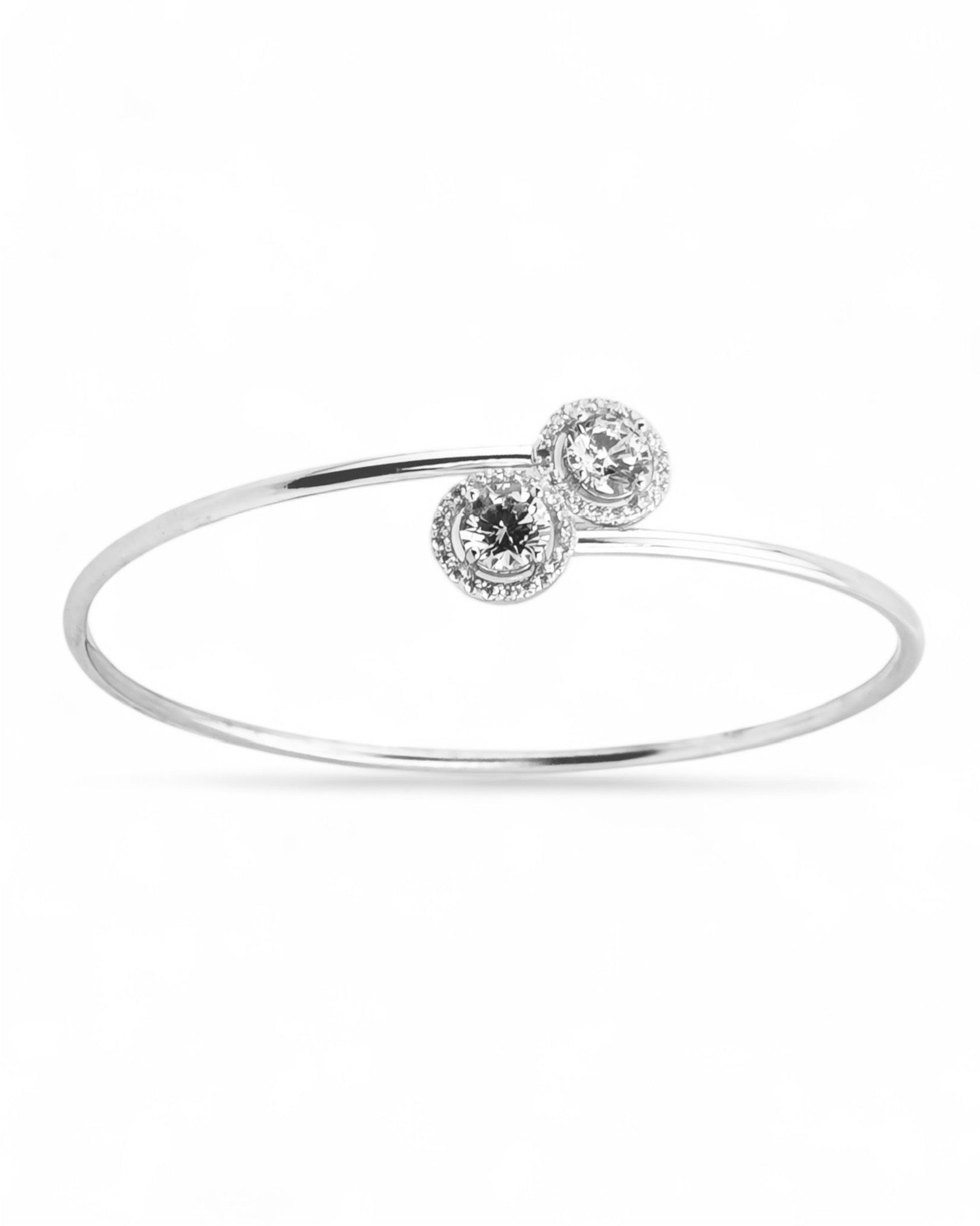 Venus Crystal Arc Open Bangle - Zilara Store