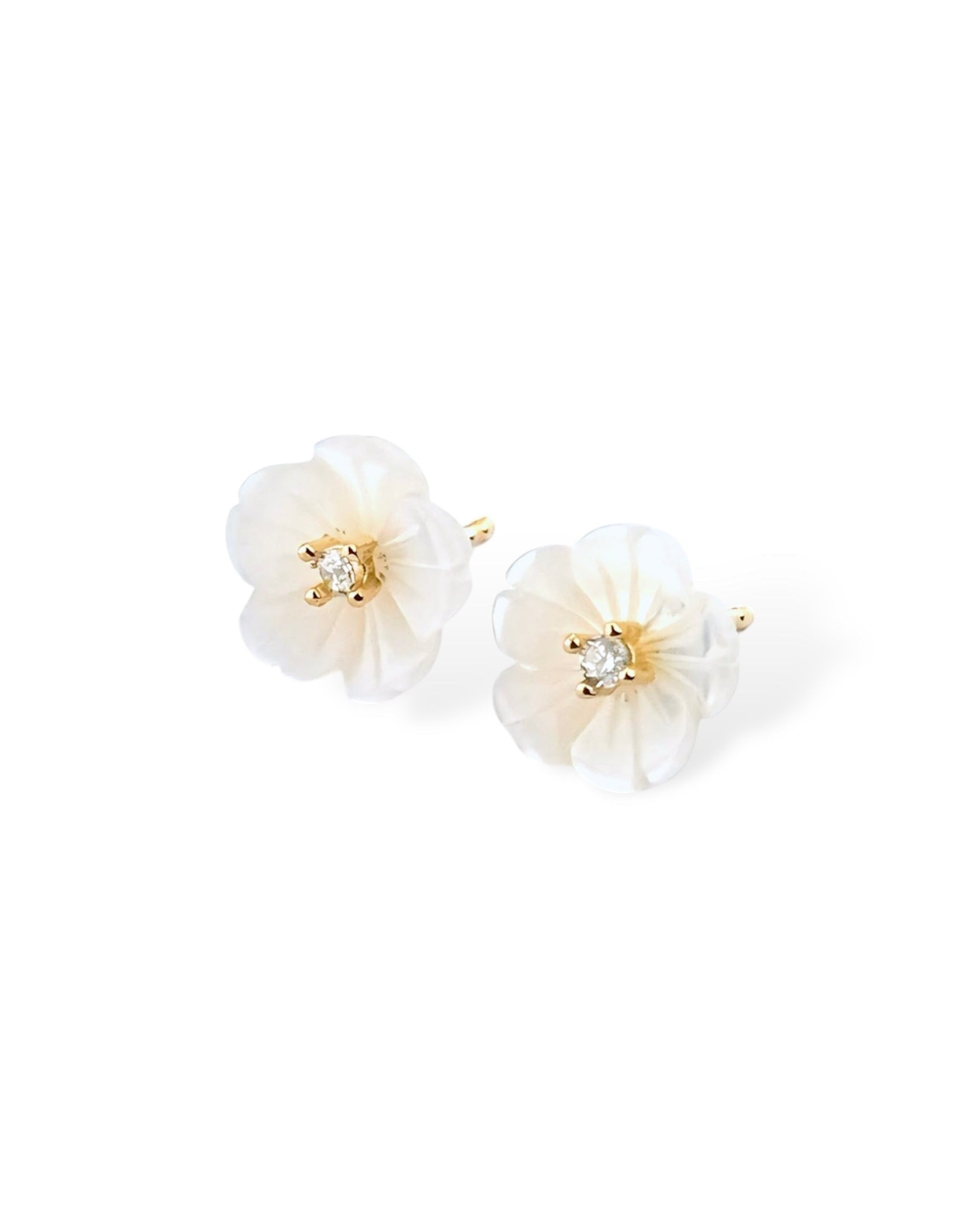 Snow Drop Anemone Stud Earring (Gold Color Plated) - Zilara Store