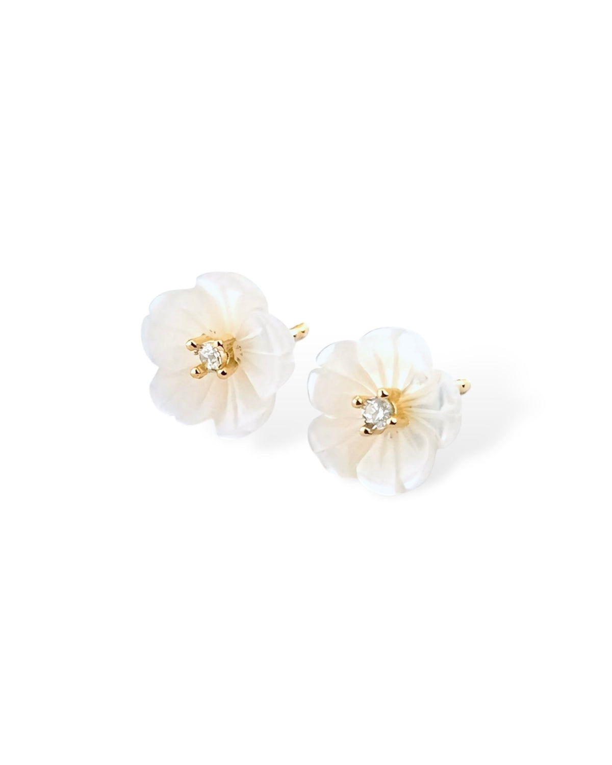 Snow Drop Anemone Stud Earring (Gold Color Plated) - Zilara Store