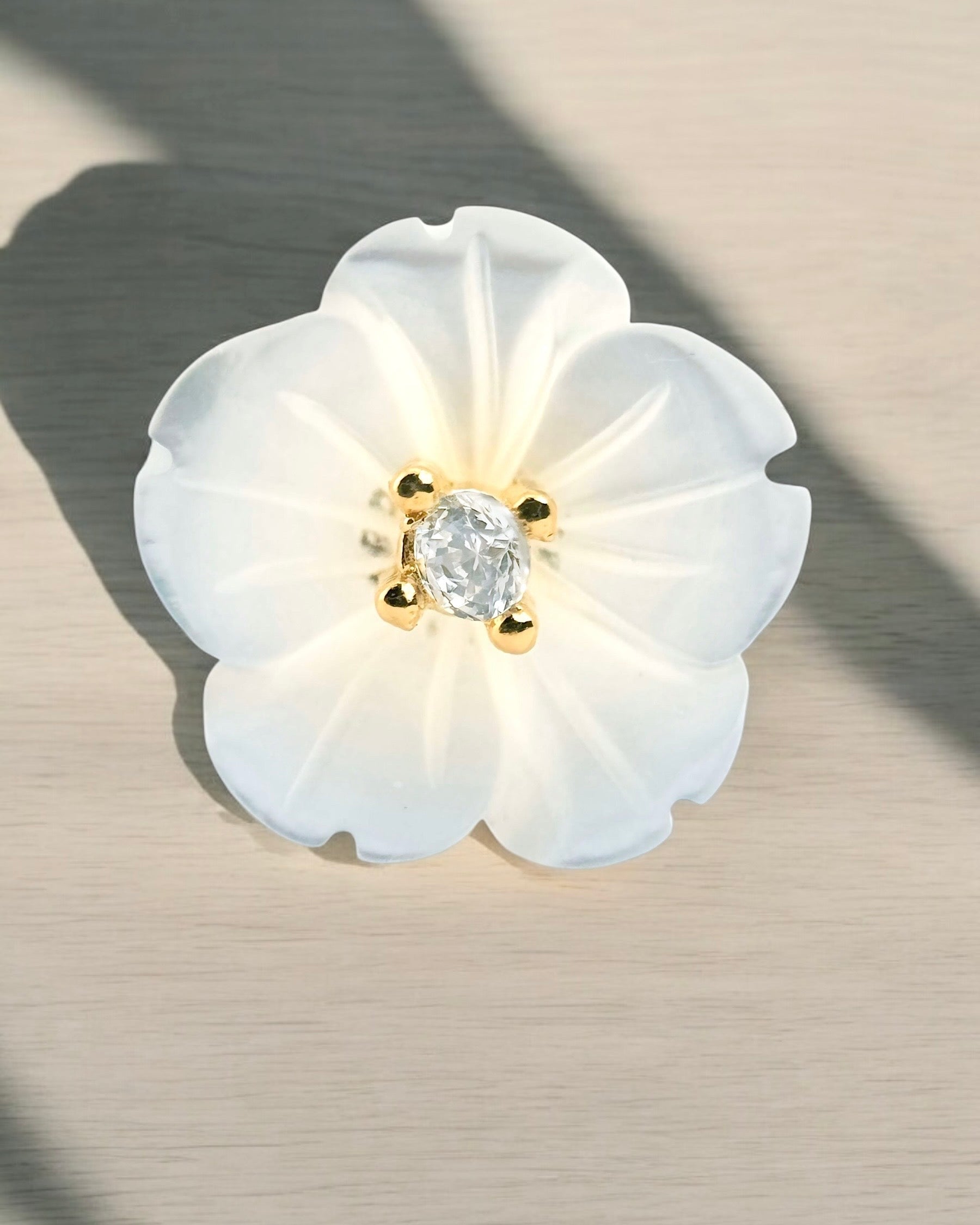 Snow Drop Anemone Stud Earring (Gold Color Plated) - Zilara Store