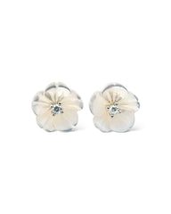 Snow Drop Anemone Stud Earring (Rodium Plated) - Zilara Store